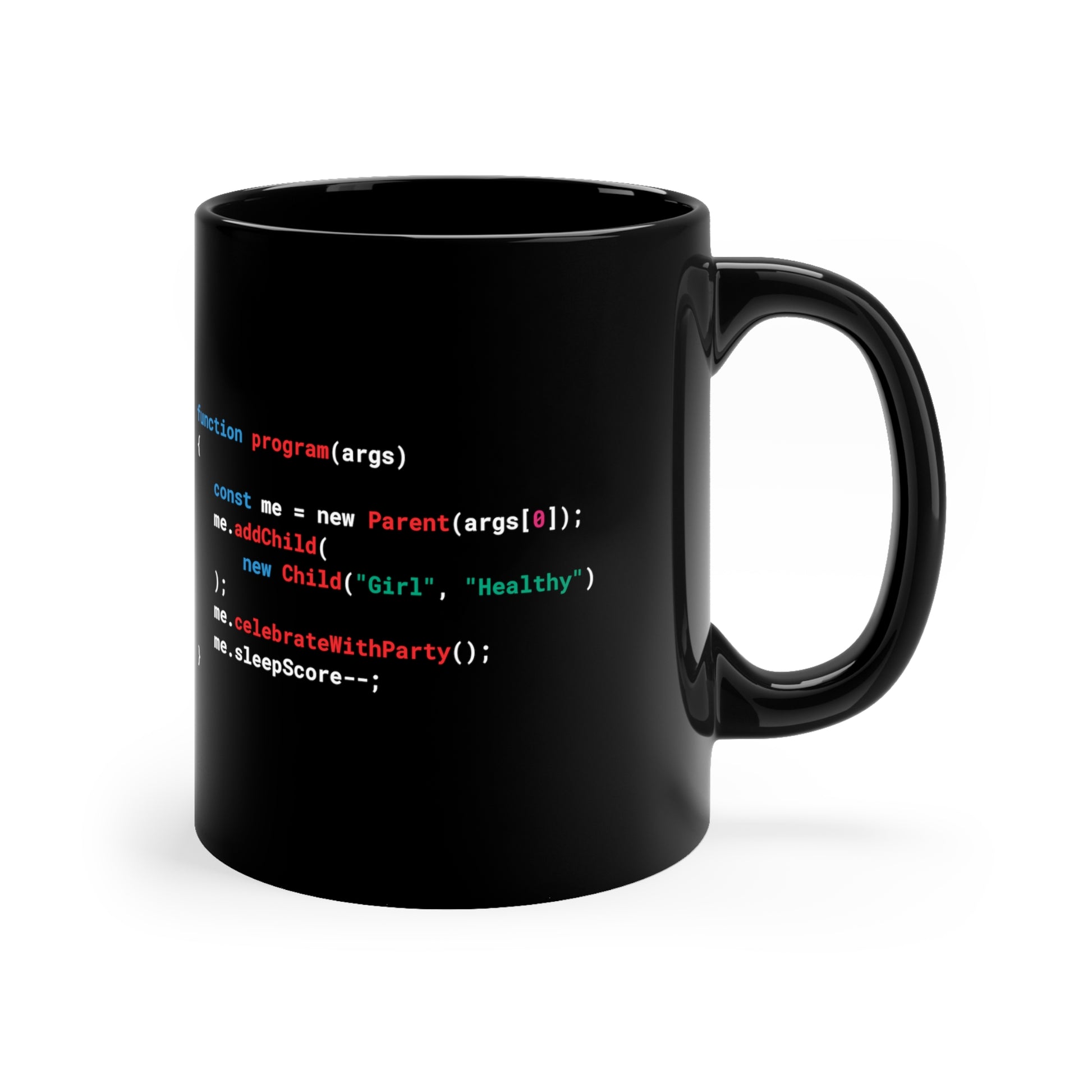 Birth Announcement - Girl - JavaScript - Black Mug