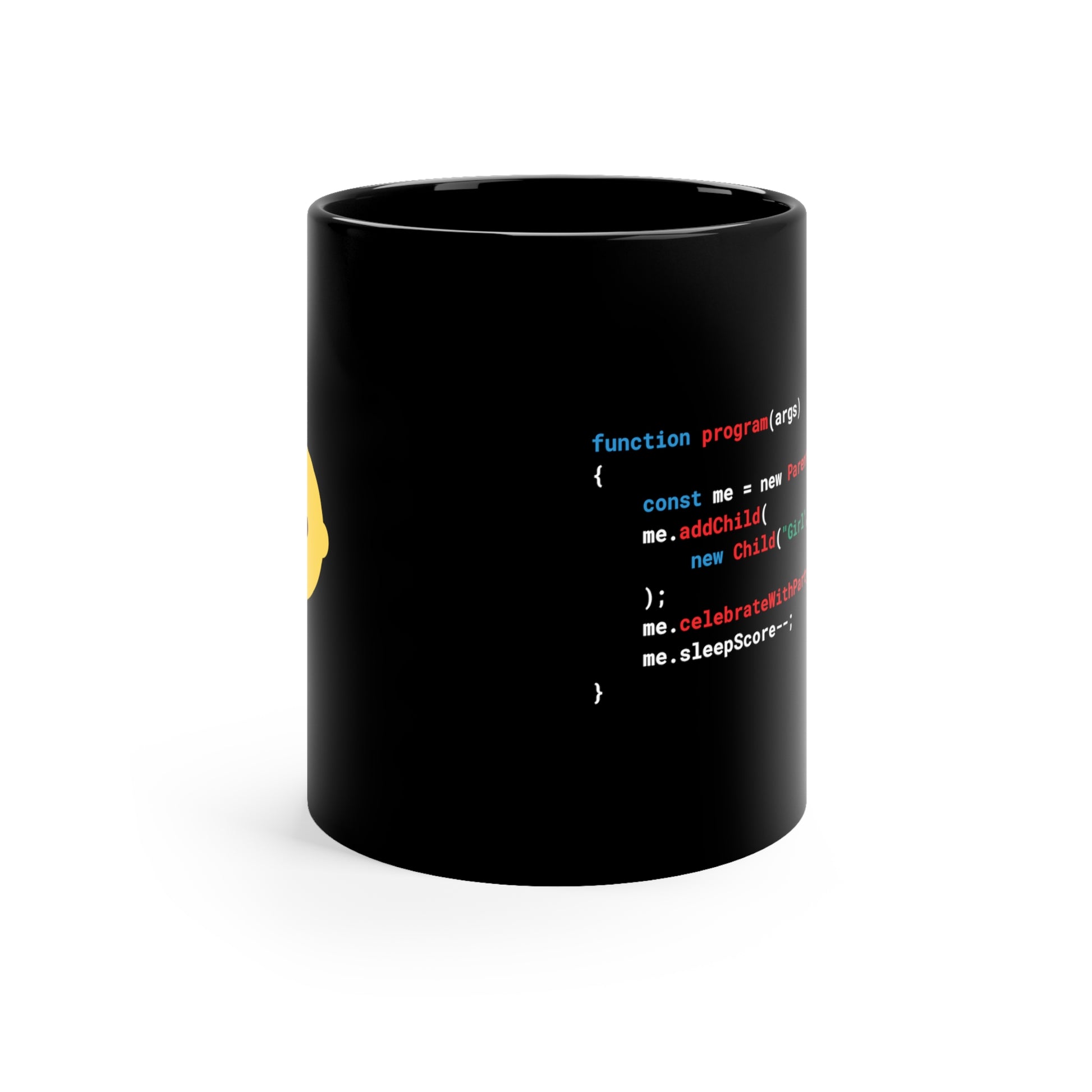 Birth Announcement - Girl - JavaScript - Black Mug